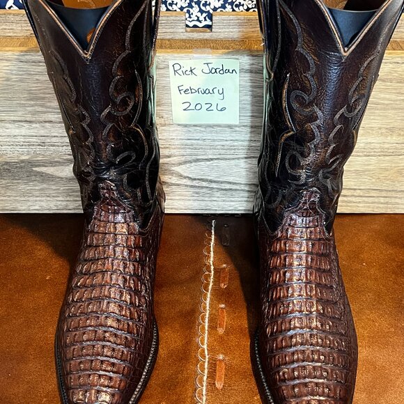 Vintage Lucchese Handmade Sienna-Brown Ultra Hornback Cowboy Boots in Men\'s 11D main image 4